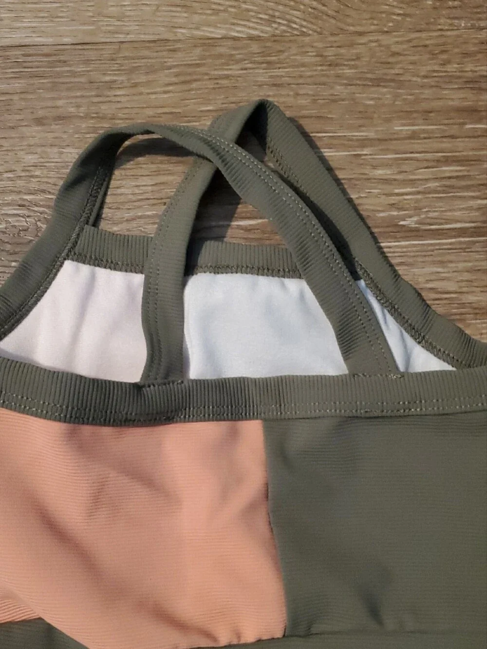 Kids Two-Tone Olive & Peach Active Shorts Set Little Wedgies girls 3/4